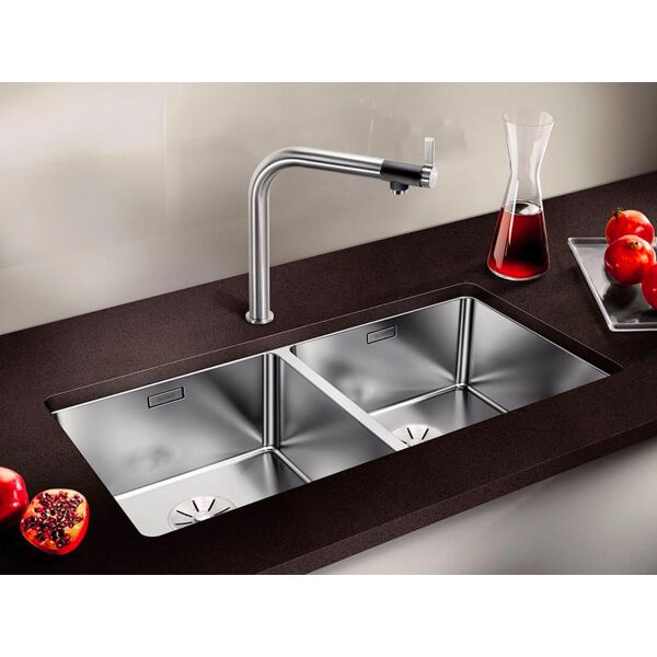 blanco 1518325 lavello cucina 2 vasche incasso larghezza 87 cm materiale acciaio inox finitura satinato - 1518325 andano 400/400-u