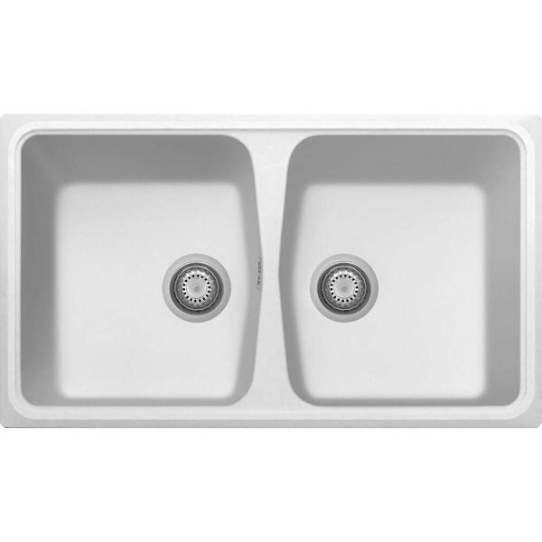 plados sp0862 ug98 lavello cucina 2 vasche da incasso larghezza 86 cm materiale ultragranit colore bianco ug98 - sp0862 serie spazio