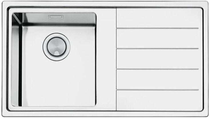 Lavello incasso 1 vasca e gocciolatoio destro 86x50 cm inox spazzolato - Smeg LPK861D3