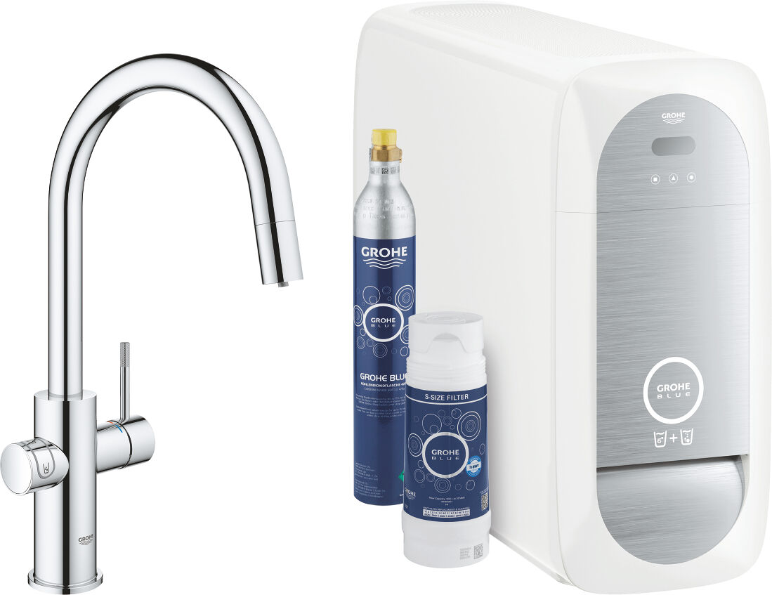 Grohe Blue HOME - Sistema di filtraggio acqua - Doccino Estraibile - INSTALLAZIONE INCLUSA - 31541000