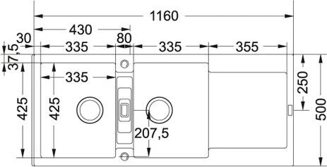 Franke MRG 621 Lavello montato su piano Rettangolare