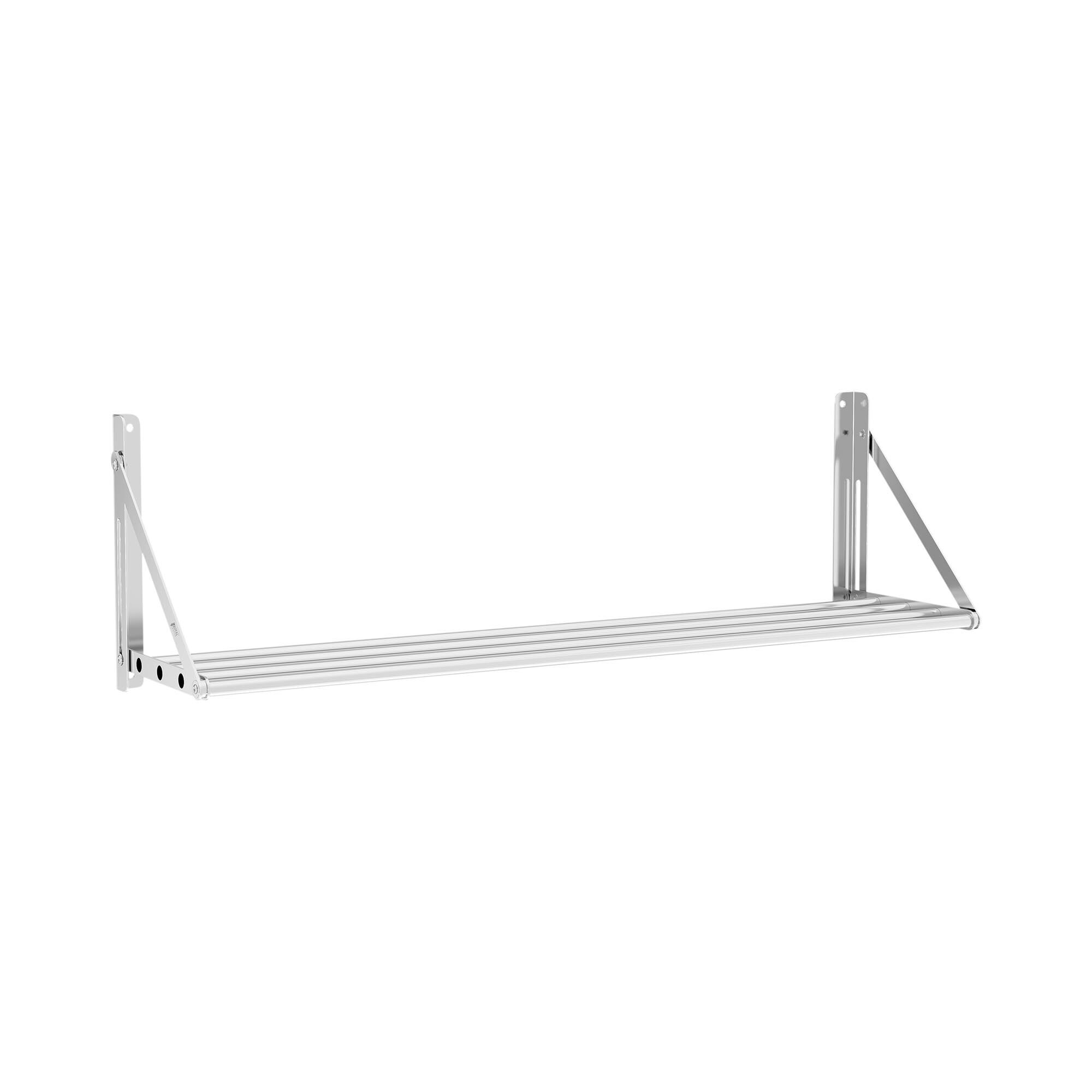 Royal Catering Mensola pieghevole a muro in acciaio inox - Design a barre - 120 x 30 cm - 40 kg RC-TFWH120X30