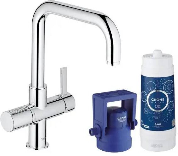 Grohe Miscelatore Per Lavello Monocomando Blue Pure Cromato Con Filtro Acqua