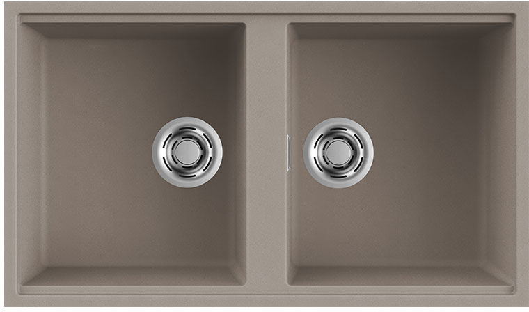 Elleci Lavello Incasso 2 vasche 83,6x48,8 Best 450 Sottotop Granitek Grigio Tortora LGB45043BSO