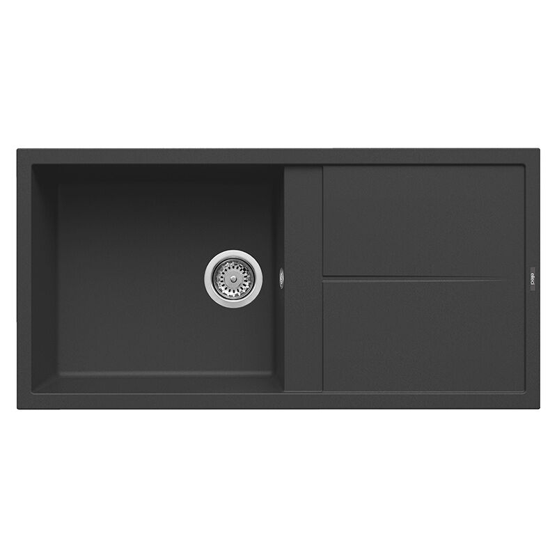 Elleci Lavello Incasso 1 vasca 100x50 Unico 480 Granitek Nero LGU48040