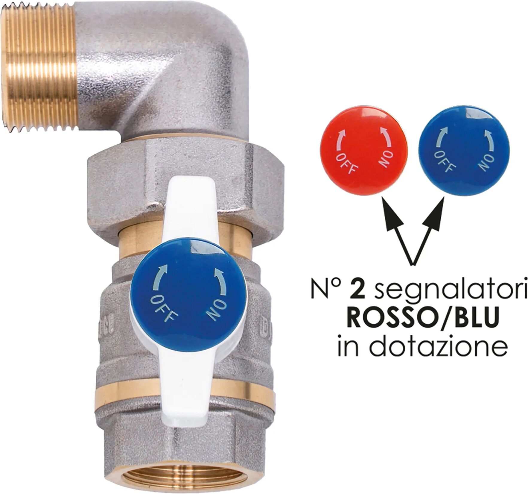 Tecom VALVOLA COLLETTORE  A SQUADRA 3/4" CON BOCCHETTONE ORIENTABILE 360°