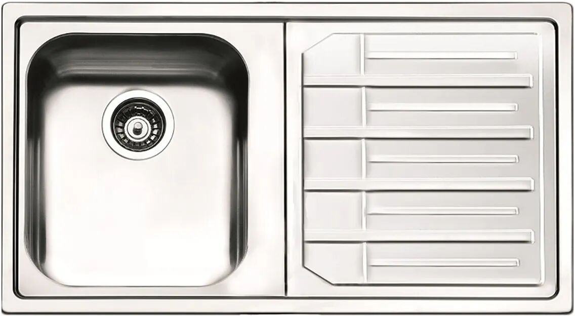 Apell LAVELLO ROMA 86x50 cm INOX SPAZZOLATO 1 VASCA CON SGOCCIOLATOIO A DESTRA PILETTA 3,5''