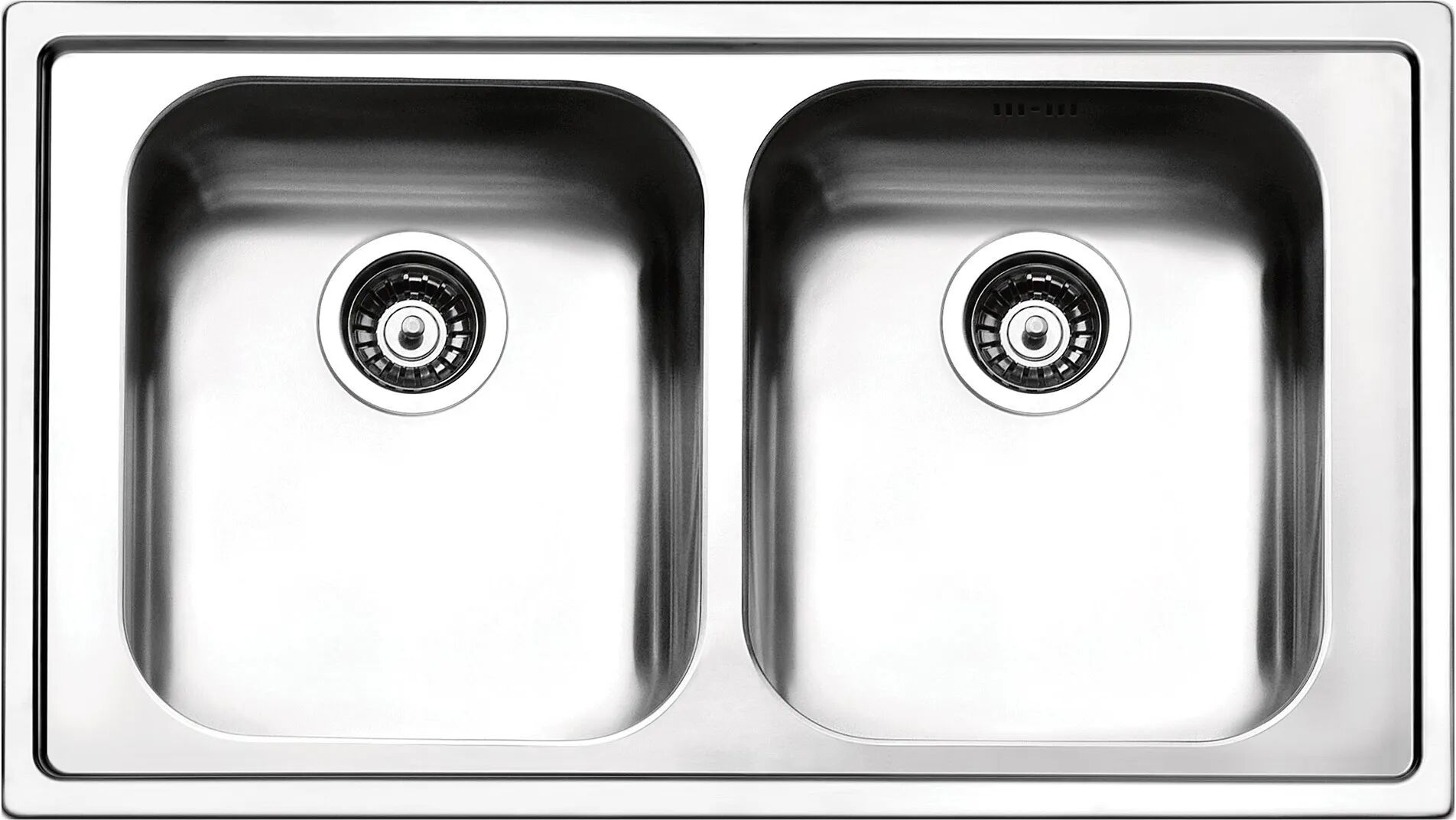 Apell LAVELLO ROMA 86x50 cm INOX SPAZZOLATO 2V 2 VASCHE PILETTA 3,5''