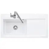 Villeroy & Boch Subway 60 XL Einbauspüle, Ablaufgarnitur mit Excenterbetätigung, Becken links   chromit glänzend mit ceramicplus 671802J0