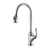 LiJJi Single Handle Pull Down Kitchen Faucet with Sprayer, Stainless Steel Brushed Nickel High Arc Single Hole Pull Out Spray Head Kitchen Sink Faucet with Escutcheon