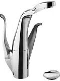 Hansa ALESSI Swan by HANSA Spültisch-Einlochbatterie, HANSATIPTRONIK Drucktaste ALESSI Swan by HANSA H: 31,7   Ausladung 18,1 cm chrom 07452203