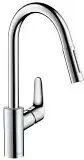 Hansgrohe Focus Einhebel-Küchenmischer mit Ausziehbrause Focus H: 41,1 Ausladung 23,5 cm chrom 31815000