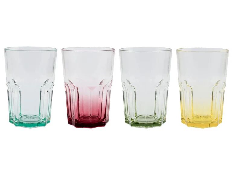 ERNESTO® Súprava farebných pohárov, 4-dielna (poháre na caipirinhu)