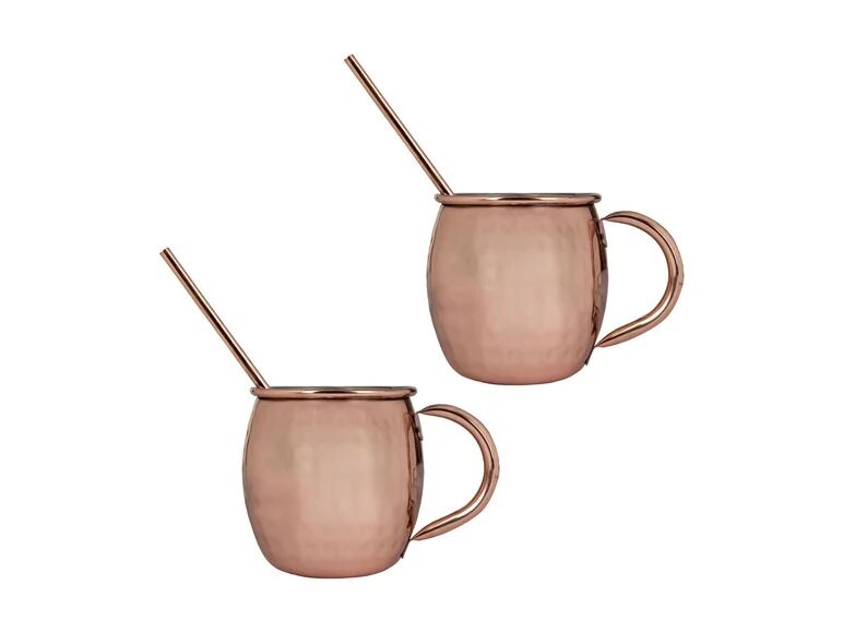 ERNESTO® Súprava pohárov Moscow-Mule, 4-dielna (medená)