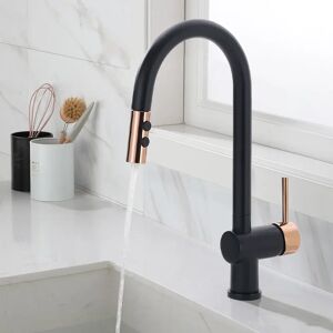 Belfry Kitchen Horwich Pull Out Single Lever Monobloc Tap black/yellow 9.05 H x 23.0 W x 12.0 D cm