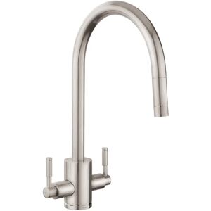 Rangemaster Pull Out Twin Lever Monobloc Tap 38.8 H cm