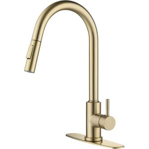 Belfry Kitchen Nickel Silver Stainless Steel Pull Down Touch Single Lever Monobloc Tap yellow 42.0 H x 25.0 W x 27.0 D cm