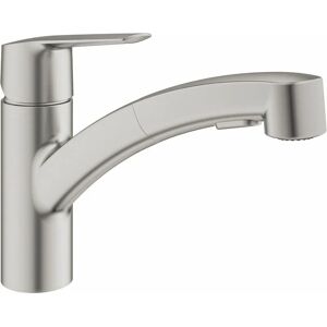 Grohe Start Kitchen Mixer Tap Pull Out Dual Spray Single Lever SuperSteel - Steel