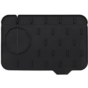 Generic Faucet Mat Pragmatic Economic Water Drain Pad Sink Splash Silicone Sink Accessories for Kitchen Counter Splash Guard(Black)