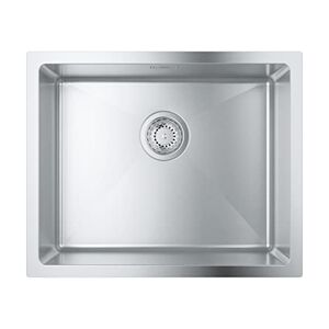 Grohe K700 - Stainless Steel Kitchen Sink with Overflow (Undermount, Top Mount or Flush Mount, 1 Bowl 50x40x20 cm, Thickness 1 mm, Waste Kit, Basket Strainer Waste, Mounting Set), 55x45 cm, 31574SD1