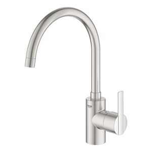 Grohe Feel - Kitchen Sink Tap Single-Lever Mixer - Monobloc Installation - High Spout - Swivel Range 150° - High 354 mm - 35 mm Ceramic Cartridge - Easy to Install - Stainless Steel - 32670DC2