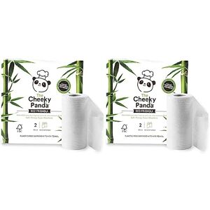 The Cheeky Panda Bamboo Kitchen Roll 2 Kitchen Rolls Naturally Strong and Absorbent Plastic Free Kitchen Paper Towels (Pack of 2)