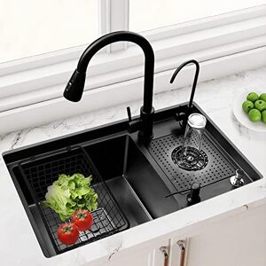 XNYXLPP High Pressure Cup Washer Sink, Single Bowl Kitchen Sink, Farmhouse Kitchen Sink. with Pull-Out Faucet, for Undermount (B)