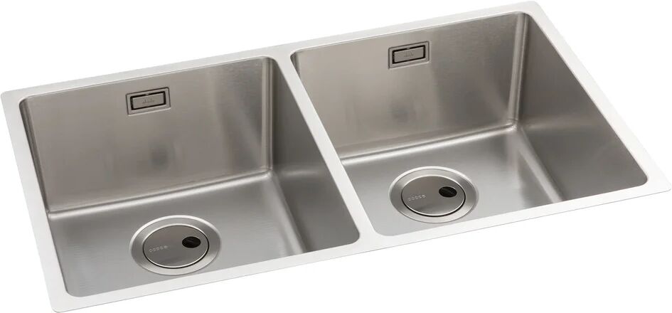 Photos - Kitchen Sink Abode Matrix R15 Double Bowls Undermount  gray 19.4 H x 44.0 D