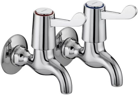 Bristan Single Handle Wall Mounted Pillar Taps with Ceramic Disc Valves Bristan  - Size: 110cm H X 15cm W X 35cm D