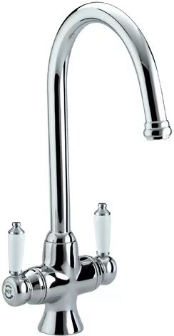 Bristan Twin Lever Monobloc Tap Bristan Finish: Chrome Plated  - Size: 100cm H X 52cm W X 20cm D