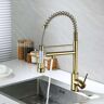 Homary Brewst Luxury Pull Out Sprayer Kitchen Faucet Single Hole Double Spout Solid Brass