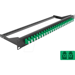 DELOCK 43387 - LWL Patchpanel, 19'', 24-Port, LC Duplex, 1HE, grün