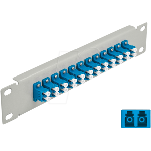 DELOCK 66786 - LWL Patchpanel, 10'', 12-Port, LC Duplex, 1HE, grau