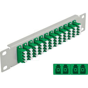 DELOCK 66797 - LWL Patchpanel, 10'', 12-Port, LC Quad, 1HE, grau