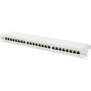 DIGITUS DN91624S - Patchpanel, 19'', 24-Port, Cat.6, 1 HE