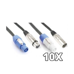 10x PD Connex Light Combi Cable Powerconnector B - XLR M / Powerconnector A - XL