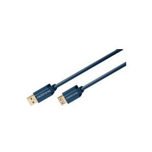 ClickTronic 3m USB 3.0 A/A m/f, 3 m, USB A, USB A, USB 3.2 Gen 1 (3.1 Gen 1), Hanstik/Hunstik, Blå