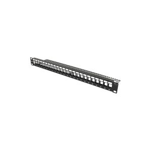 DELTACO PAN-113 - Patch-panel - stativmonterbar - sort - 1U - 19 - 24 porte