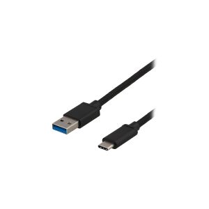 DELTACO - USB-kabel - USB Type A (han) til 24 pin USB-C (han) - USB 3.1 Gen 1 - 3 A - 1 m - sort