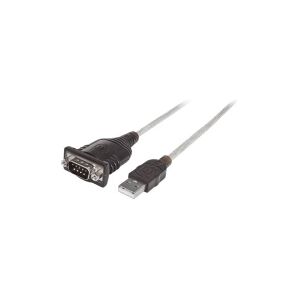 Manhattan 151856, Sølv, 0,45 m, USB A, Serial/COM/RS232/DB9, Hanstik, Hanstik