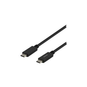 DELTACO - USB-kabel - USB-C (han) til USB-C (han) - USB 2.0 - 3 A - 3 m - sort