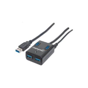 Manhattan 162302, USB 3.2 Gen 1 (3.1 Gen 1) Type-A, USB 3.2 Gen 1 (3.1 Gen 1) Type-A, 5000 Mbit/s, Sort, Plast, FCC, CE, RoHS, WEEE