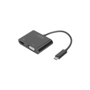 DIGITUS - Ekstern videoadapter - USB-C 3.1 - HDMI, VGA - sort