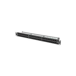 Lanberg PPU5-1048-B - Patch-panel - CAT 5e - UTP - RJ-45 X 48 - sort, RAL 9004 - 1U - 19