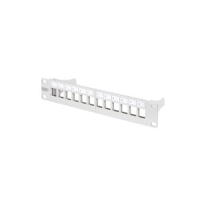 DIGITUS Professional DN-91419 - Patch-panel - stativmonterbar - grå, RAL 7035 - 1U - 10 - 12 porte