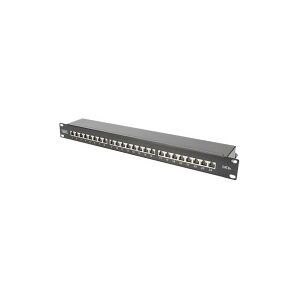 DIGITUS Professional DN-91624S-EA-B - Patch-panel - CAT 6a - STP - RJ-45 X 24 - sort, RAL 9005 - 1U - 19