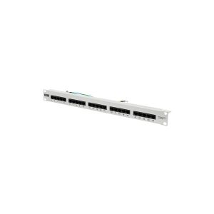 DIGITUS CAT 3 ISDN - Patch-panel - stativmonterbar - CAT 3 - RJ-45 X 25 - grå, RAL 7035 - 1U - 19