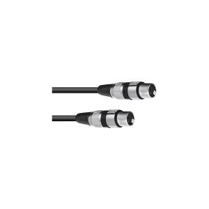 Omnitronic 3022075C XLR Adapterkabel [1x XLR-bøsning 3-polet - 1x XLR-bøsning 3-polet] 0.15 m Sort