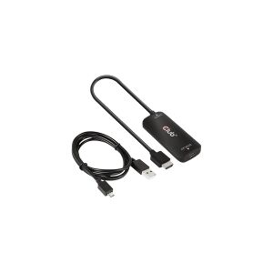 Club-3d Club 3D - Videoadapter - HDMI, Micro-USB Type B (kun strøm) til 24 pin USB-C hun - 26 cm - aktiv, 8K30 Hz (7680 x 4320) support, 4K120 Hz (3840 x 216