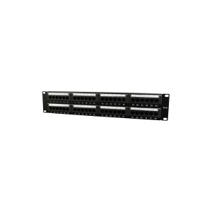 Gembird NPP-C548CM-001 - Patch panel med kabelstyring - CAT 5e - sort - 2U - 19 - 48 porte